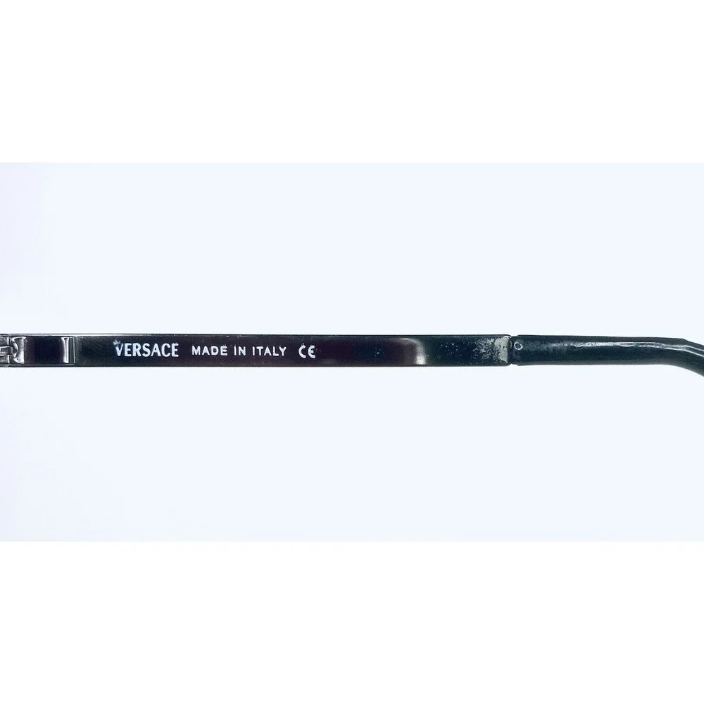 Versace Dark Silver Gun Metal Rectangular Glasses Italy MOD 1001 52 19 135